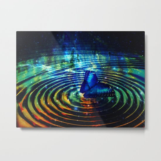 The Butterfly Effect in Blue Metal Print