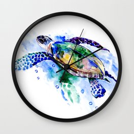 Swimming Sea Turtle Wall Clock