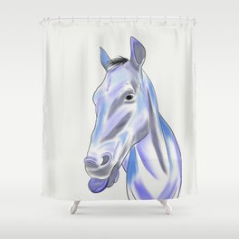Blue Horse Shower Curtain