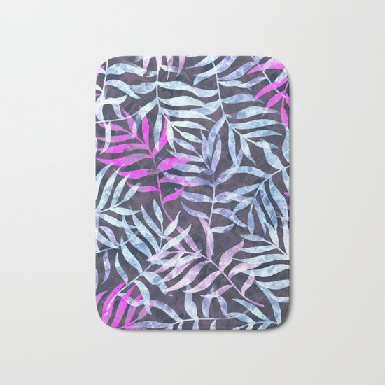 Watercolor Tropical Palm Leaves X Bath Mat