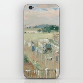 Hanging the Laundry out to Dry by Berthe Morisot iPhone Skin