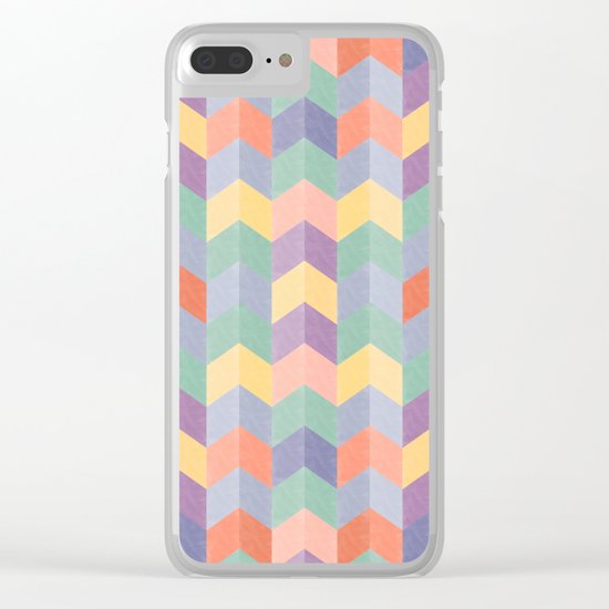 Colorful geometric blocks Clear iPhone Case