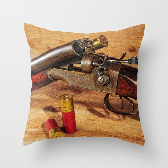 Old Double Barrel Stevens Throw Pillow