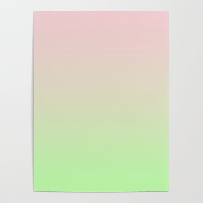 Pastel Ombre Millennial Pink Green Gradient Pattern Poster