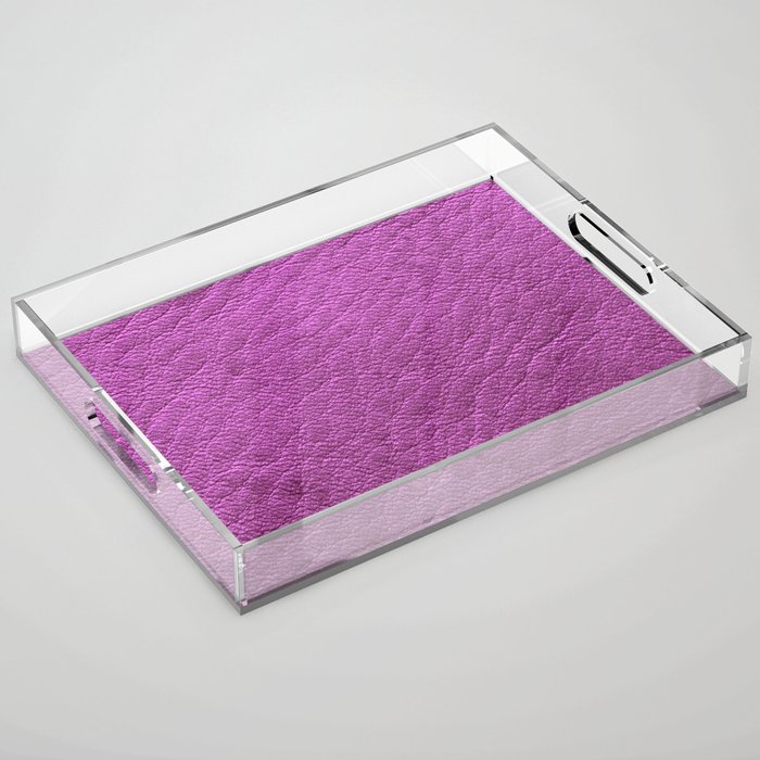 Modern Elegant Purple Leather Collection Acrylic Tray