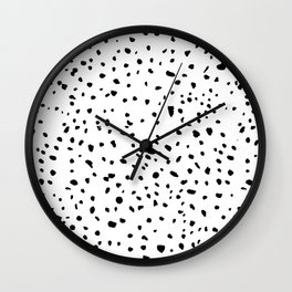 spotty dotty in black and white Wall Clock | Pattern, Spotty, Watercolor, Dots, Painting, Minimal, Julestillman, Giftsforartists, Polkadots, Abstract 