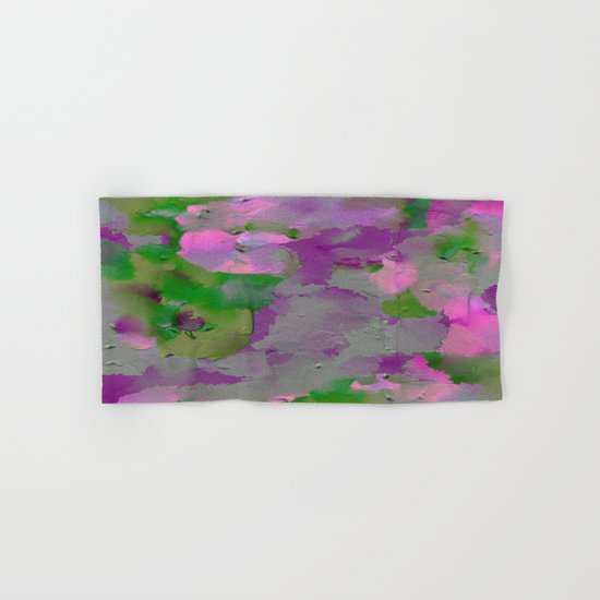 Raw Paint 1 - Purple And Green Hand & Bath Towel