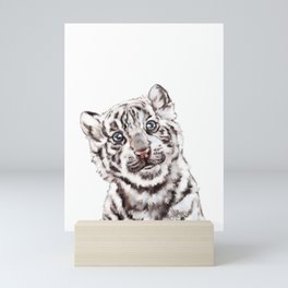 Baby White Tiger Mini Art Print
