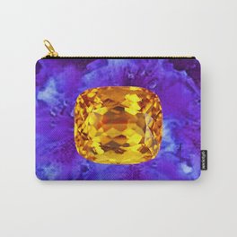 Golden Topaz Gems & Amethyst-Ultra-Violet Purple Color Carry-All Pouch