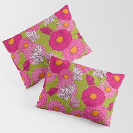 Retro Mum Flowers Mid-Century Modern Floral Army Pillow Sham