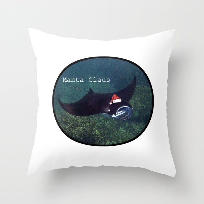 Manta Claus Throw Pillow