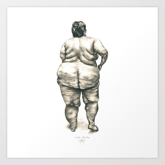 Woman in Shower Art Print