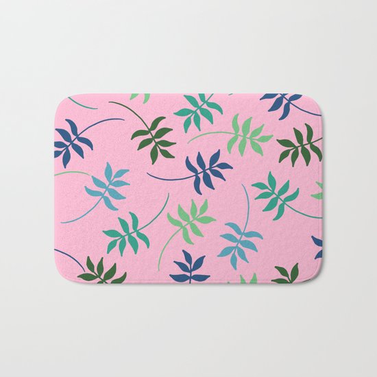 Tropical leaves Bath Mat