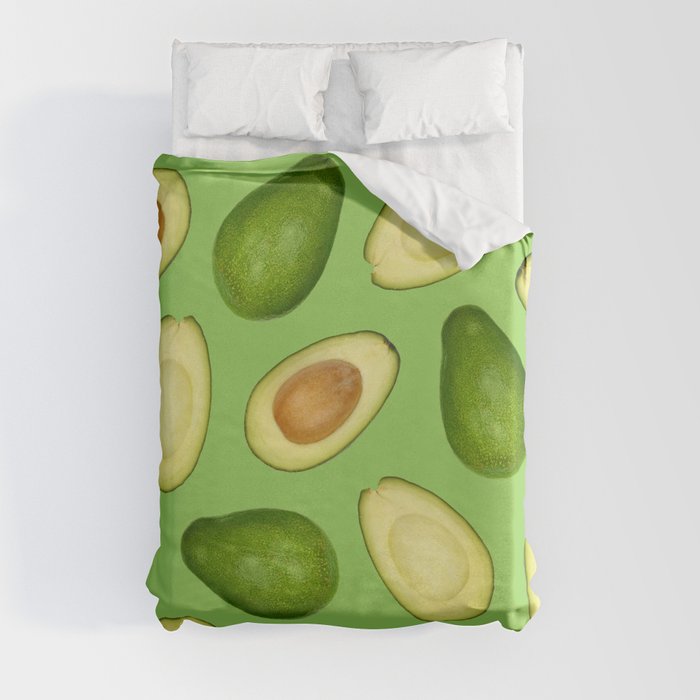 Pattern of green avocado Duvet Cover