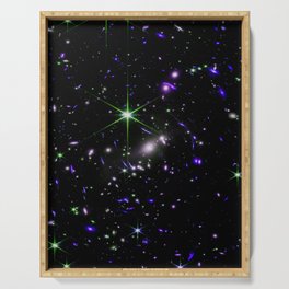 Galaxies of the Universe indigo blue green Serving Tray