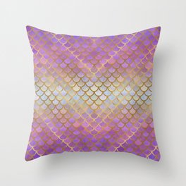 MERMAID SCALES PINK OMBRE Throw Pillow