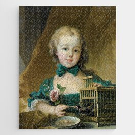 François Boucher "Portrait d'Alexandrine Le Normant d'Étiolles jouant avec un chardonneret" Jigsaw Puzzle
