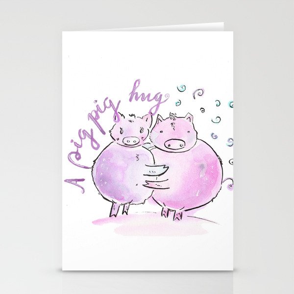 A pig pig hug Stationery Cards
