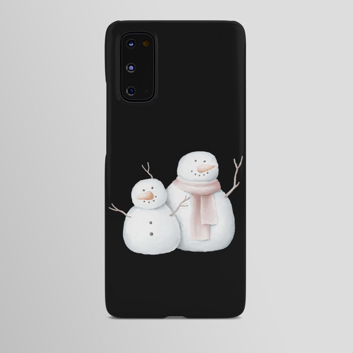 Snowmen small and big snowman with scarf Android Case