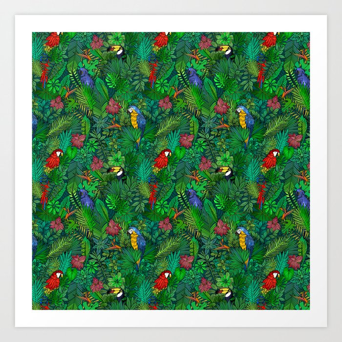 Jungle Bird Watching   Art Print