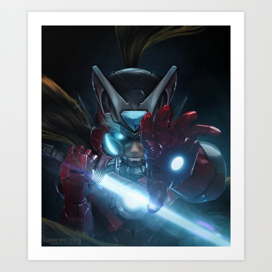 Zero suit Iron Man Art Print