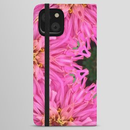Pink Zinnia Kaleidoscope Mandala iPhone Wallet Case