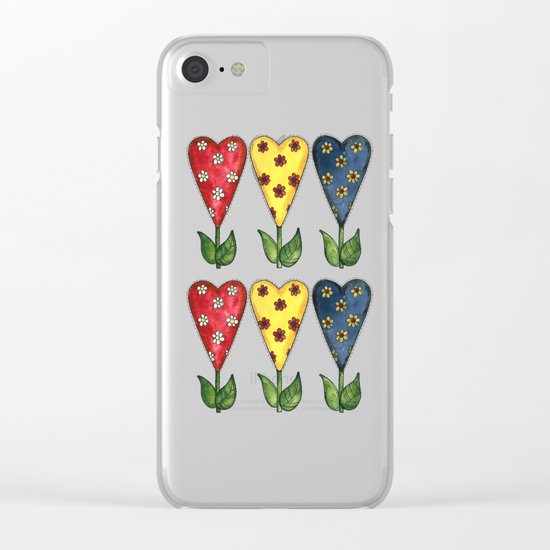 Hearts & Flowers Clear iPhone Case