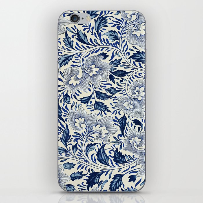 Antique Blue and White Floral China Pattern iPhone Skin