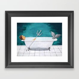 Mermaid Bath Framed Art Print