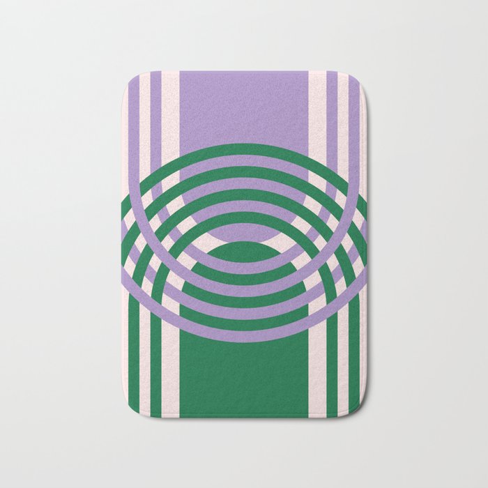 Moody Retro Arches in Purple and Green Bath Mat