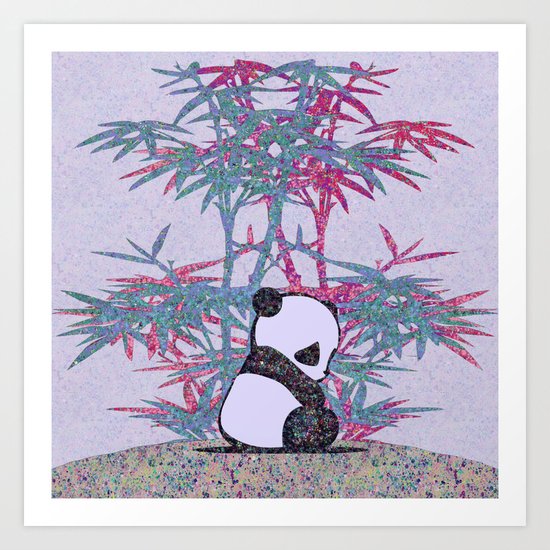 Sad Panda (paper cut) Art Print