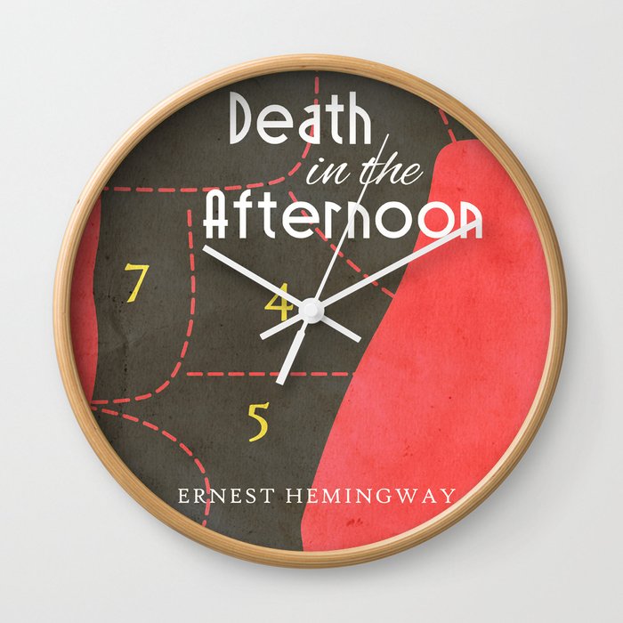 Death in the Afternoon, Erenst Hemingway, book cover, classic novel, bullfighting stories, Spain Wall Clock