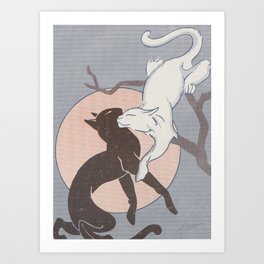 Two Cats in love Art Print