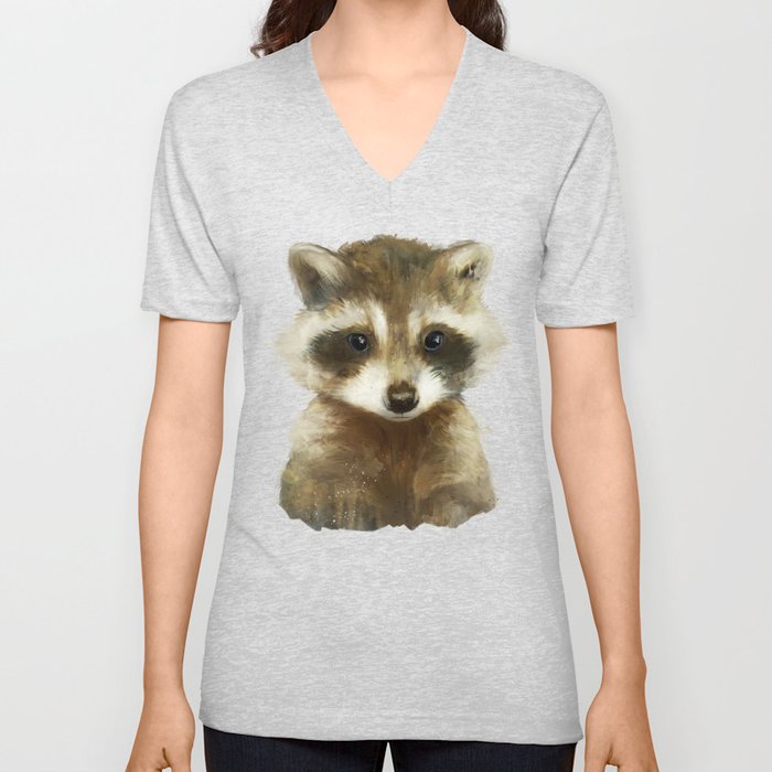 Little Raccoon V Neck T Shirt