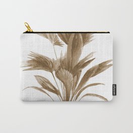 Palm leaves art print, beige Carry-All Pouch