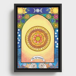 Ace of Gold, Tarot Card Framed Canvas