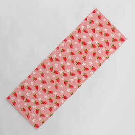 Strawberry Pattern- Pink Background Yoga Mat
