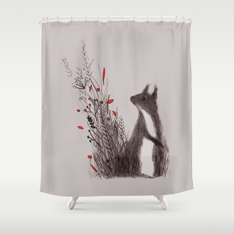 Squirrel Shower Curtain By Linetteno Society6