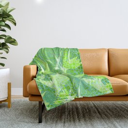 Vintage Tropical Spirit Lime Green Throw Blanket