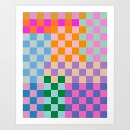 Checkerboard Collage Art Print