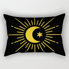 Minimalist Moon (gold/black) Rectangular Pillow