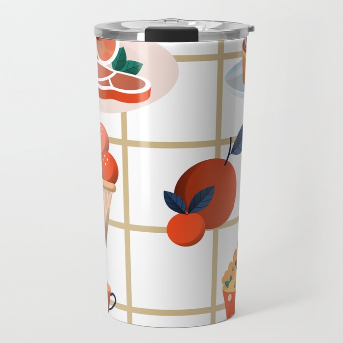 food_pattern_template_colorful_classic_decor Travel Mug