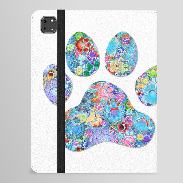 Paw Angels - Whimsical Colorful Dog Paws Art iPad Folio Case