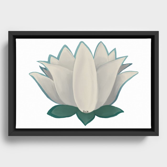 White Lotus Framed Canvas