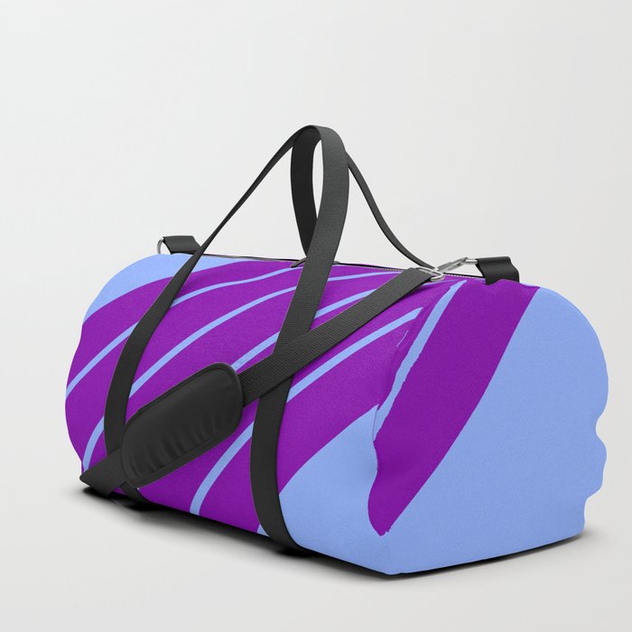 Classic Striped Retro Stripes in Blue and Purple Color Duffle Bag