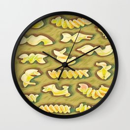 Pasta fusilli & rotini - Pasta shapes Wall Clock