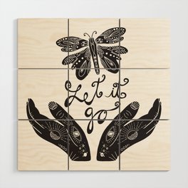 Let It Go typography Wood Wall Art