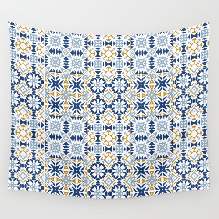 Mixed Portuguese Azulejos  Wall Tapestry