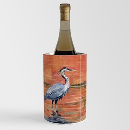 Great Blue Heron in Marsh Wine Chiller