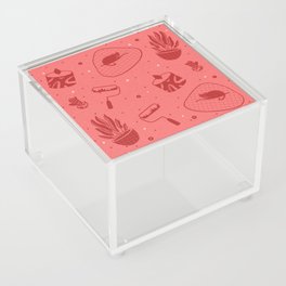 Deco and Cats elements pattern Acrylic Box